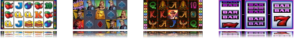 screens from online casino slots and games